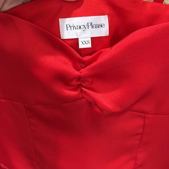 Revolve x Privacy Please Yates Top Red Satin - Picture 5 of 8